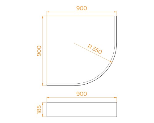 Экран для поддона RGW NP/STYLE, 3 года, 90x90