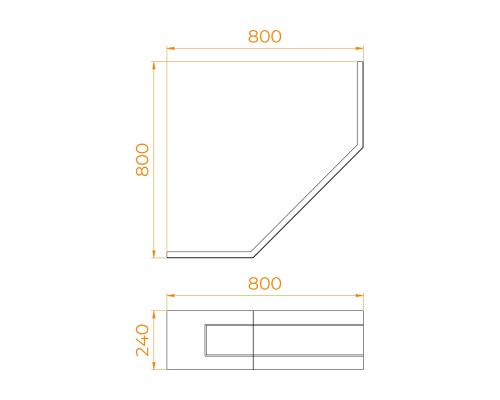 Панель фронтальная для душевого поддона RGW Acrylic BT/CL-S 80х80 см 16230713-80