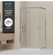 Душевой уголок RGW 32093488-11 80x80 см, стекло прозрачное 5 мм, профиль хром, коллекция Classic
