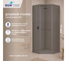 Душевой уголок RGW 33328282-310L 80x120 см, стекло тонированное 8 мм, профиль серый, коллекция Stilvoll