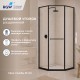 Душевой уголок RGW SV-82 L 800x800  стекло прозрачное, профиль черный 