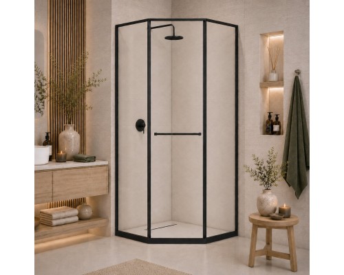 Душевой уголок RGW SV-82 L 800x800  стекло прозрачное, профиль черный 