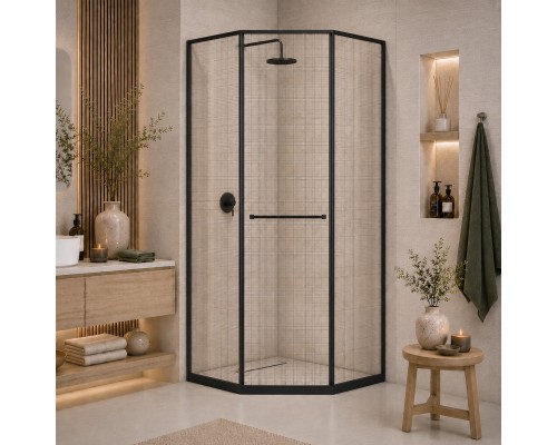 Душевой уголок RGW SV-82 L 800x800  стекло черная вуаль, профиль черный