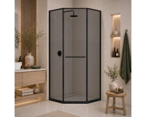 Душевой уголок RGW SV-82 L 800x800  стекло тонированное, профиль черный