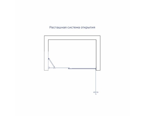 Душевые двери Распашные Hotel (Отель) 120*195 стекло Прозрачное цвет профиля Черный 350601212-14