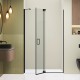 Душевые двери Распашные Hotel (Отель) 90*200 стекло Прозрачное цвет профиля Черный 350601409-14