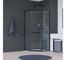 Душевой уголок RGW 350608400-14 100x100 см, стекло прозрачное 8 мм, профиль черный, коллекция Hotel