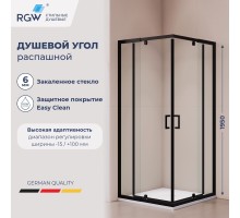 Душевой уголок RGW 350803888-14 80x80 см, стекло прозрачное 6 мм, профиль черный, коллекция Passage