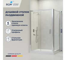 Душевой уголок RGW 350804508-11 100x80 см, стекло прозрачное 6 мм, профиль хром, коллекция Passage