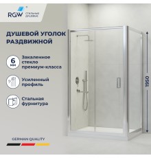 Душевой уголок RGW 350804508-11 100x80 см, стекло прозрачное 6 мм, профиль хром, коллекция Passage