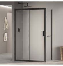 Душевой уголок RGW 350876148-14 140x80 см, стекло прозрачное 6 мм, профиль черный, коллекция Passage