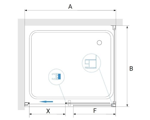 Душевой уголок RGW PA-76 (PA-016 + Z-050-2) 1200x1200 стекло прозрачное, профиль хром 