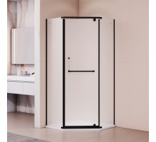 Душевой уголок RGW 35088100-24 100x100 см, стекло матовое-сатинат 6 мм, профиль черный, коллекция Passage