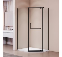 Душевой уголок RGW 35089182-14 80x120 см, стекло прозрачное 6 мм, профиль черный, коллекция Passage