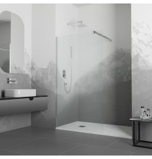 Душевая перегородка RGW Walk In 80x200 см профиль Черный стекло прозрачное 10мм