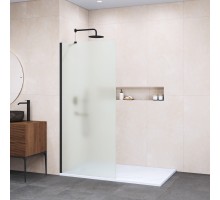 Душевая перегородка RGW Walk In 90x195 см профиль Черный стекло матовое 8мм