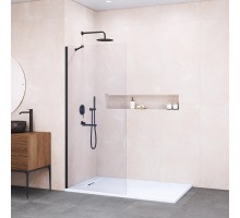 Душевая перегородка RGW Walk In 90x195 см профиль Черный стекло прозрачное 8мм