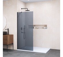 Душевая перегородка RGW Walk In 120x195 см профиль Черный стекло тонированное 8мм