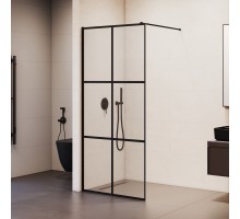 Душевая перегородка RGW Walk In 80x200 см профиль Черный стекло прозрачное 8мм