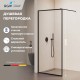 Душевая перегородка RGW WA-012B неподвижное Walk In cтекло прозрачное(Принт), 8 мм 80*200 чёрный 35101280-84