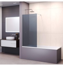 Стационарная шторка на ванну RGW 351105006-31 60x150 см, стекло тонированное (серое) 6 мм, профиль хром, серия Screens