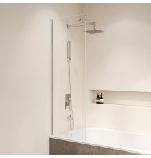 Стационарная шторка на ванну RGW 35110562840-11 40x150 см, стекло прозрачное 8 мм, профиль хром, серия Screens