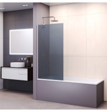 Стационарная шторка на ванну RGW 351115006-31 60x150 см, стекло тонированное (серое) 6 мм, профиль хром, серия Screens