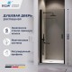 Душевые двери Распашные, Маятниковые Leipzig (Лейпциг) 80*195 стекло Прозрачное цвет профиля Черный 351200308-14