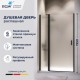 Душевые двери Распашные Leipzig (Лейпциг) 100*195 стекло Матовое-Сатинат цвет профиля Черный 351200410-24