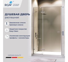 Душевые двери Распашные Stilvoll (Стилвол - На стиле) 140*200 стекло Прозрачное цвет профиля Серый 353200414-110