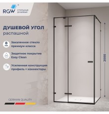 Душевой уголок RGW 353203000-14 100x100 см, стекло прозрачное 8 мм, профиль черный, коллекция Stilvoll