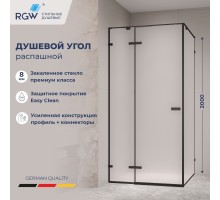 Душевой уголок RGW 353203000-24 100x100 см, стекло матовое-сатинат 8 мм, профиль черный, коллекция Stilvoll
