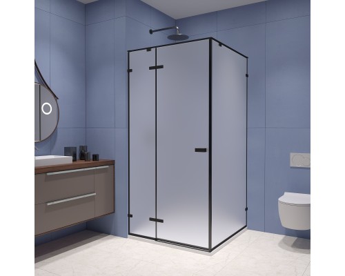 Душевой уголок  SV-030-B 1000*1000  стекло матовое , профиль черный