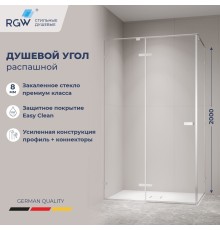 Душевой уголок RGW 353204008-11 100x80 см, стекло прозрачное 8 мм, профиль хром, коллекция Stilvoll