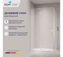 Душевой уголок RGW 353204008-21 100x80 см, стекло матовое-сатинат 8 мм, профиль хром, коллекция Stilvoll