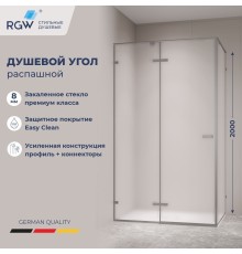 Душевой уголок RGW 353204020-210 120x100 см, стекло матовое-сатинат 8 мм, профиль серый, коллекция Stilvoll