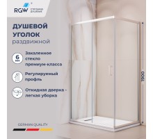 Душевой уголок RGW 410824580-11 80x100 см, стекло прозрачное 6 мм, профиль хром, коллекция Passage