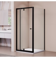Душевой уголок RGW 41083200-014 100x100 см, стекло прозрачное 6 мм, профиль черный, коллекция Passage