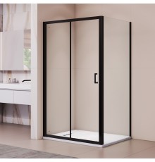 Душевой уголок RGW 410874122-14 120x120 см, стекло прозрачное 6 мм, профиль черный, коллекция Passage