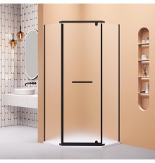 Душевой уголок RGW 41088200-24 100x100 см, стекло матовое-сатинат 6 мм, профиль черный, коллекция Passage