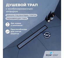 Душевой трап RGW SDR 40 см черный нержавеющая сталь
