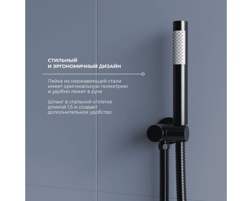 Душевая система RGW Shower Panels 51140855-04 SP-55B, скрытый монтаж, черный матовый