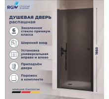 Душевые двери Распашные Passage (Пассаж) 70*195 стекло Тонированное цвет профиля Черный 54080307-34