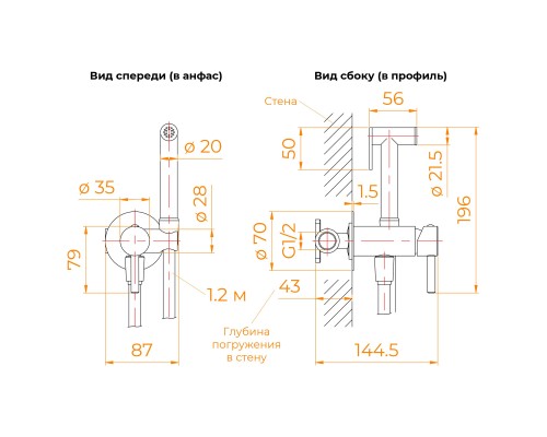 Гигиенический душ RGW Shower Panels SP-211, 581408211-01, со смесителем, хром