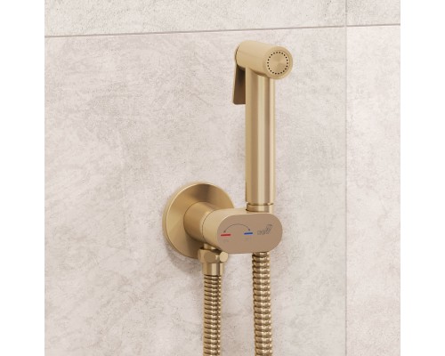 Гигиенический душ RGW Shower Panels SP-213Gb 581408213-06 со смесителем, золото brush 