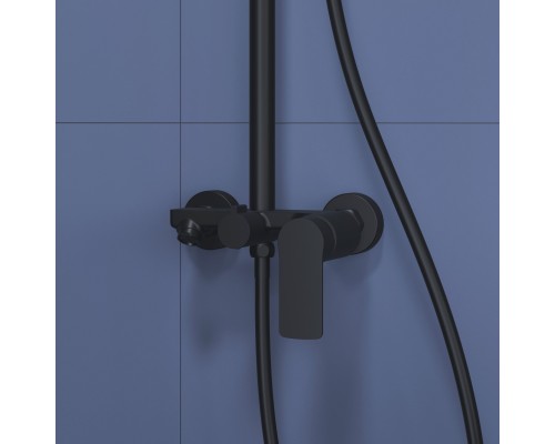 Душевая стойка RGW SP-26-B черный, головной душ/смеситель (ручной душ, шланг 1,5 м) 59140126-04
