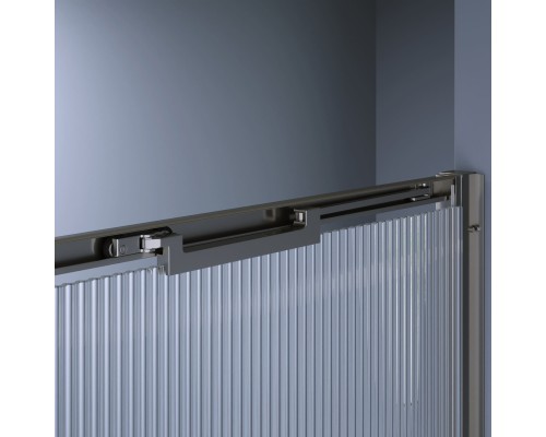 Душевые двери Распашные Stilvoll (Стилвол - На стиле) 80*200 стекло Ribbed (Ребристое) цвет профиля Серый 703205208-1510
