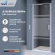 Душевые двери Распашные Stilvoll (Стилвол - На стиле) 100*200 стекло Рисунок - матовая полоса цвет профиля Хром 703205210-201