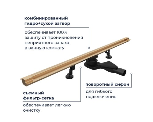 Душевой трап RGW SDR 80 см золото брашированное