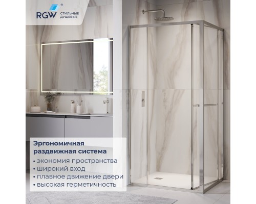 Душевой уголок RGW LE-45 1000х900  стекло прозрачное, профиль хром
